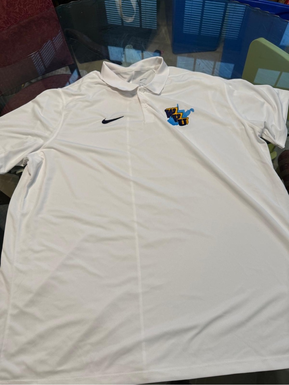 Nike White Men’s Polo with WCU Embroidered Crest
